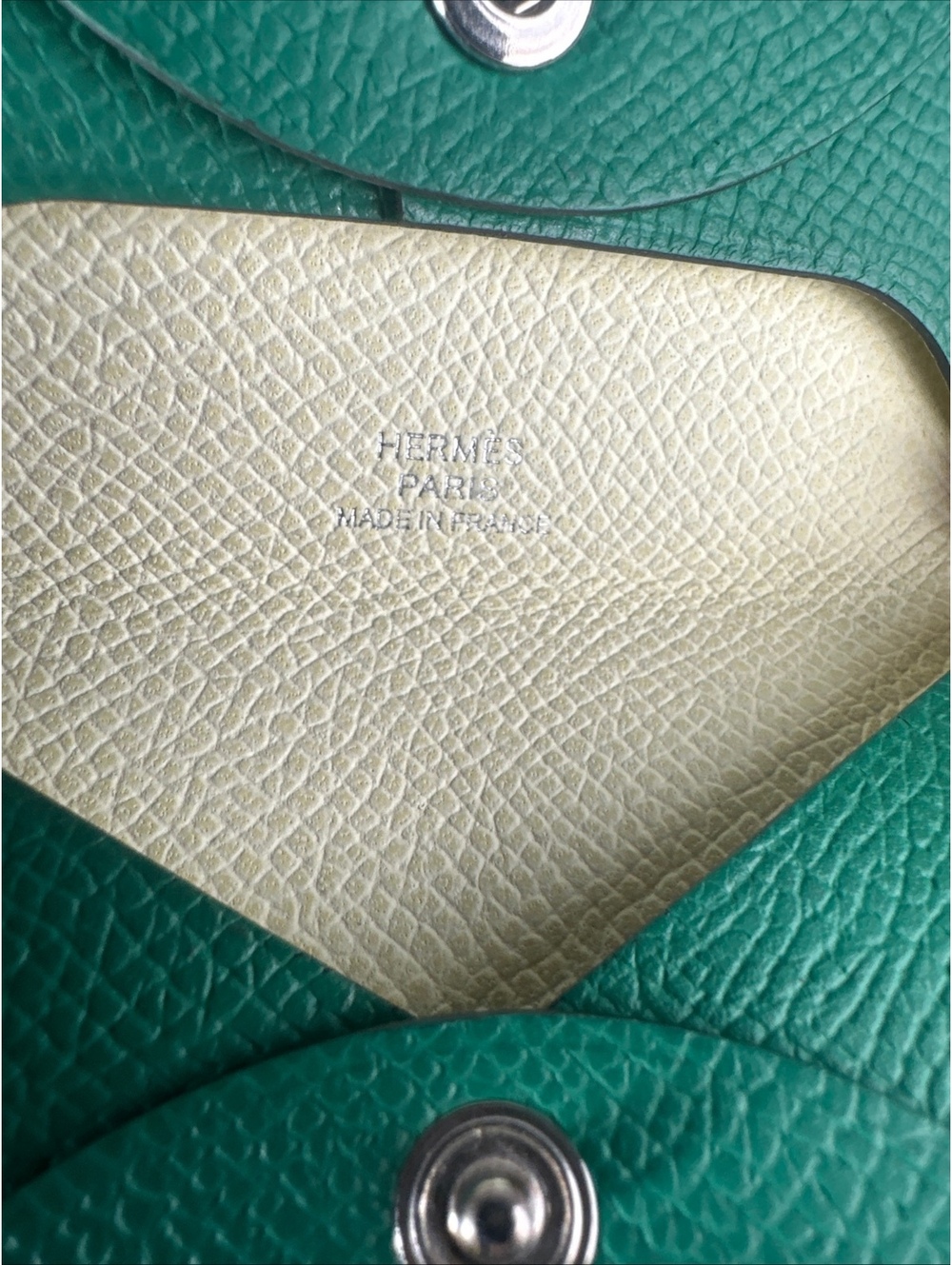 Hermes Bastia Coin Purse Epsom Leather Green 2024 W Stamp - Picture 2 of 8